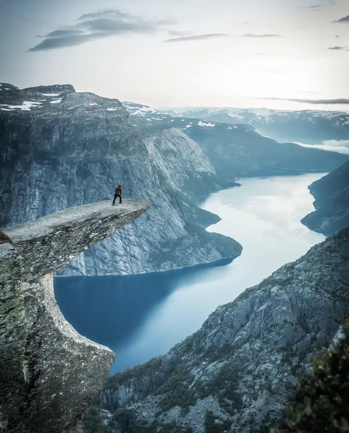 Spectacular hiking in Trolltunga, Norway.